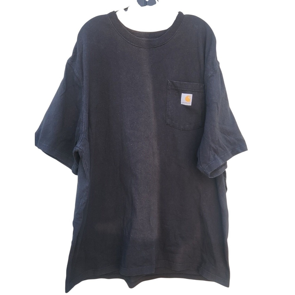 Carhartt Loose Fit Short Sleeve Cotton Tshirt Black 2XL Workwear Pocket Big Tall